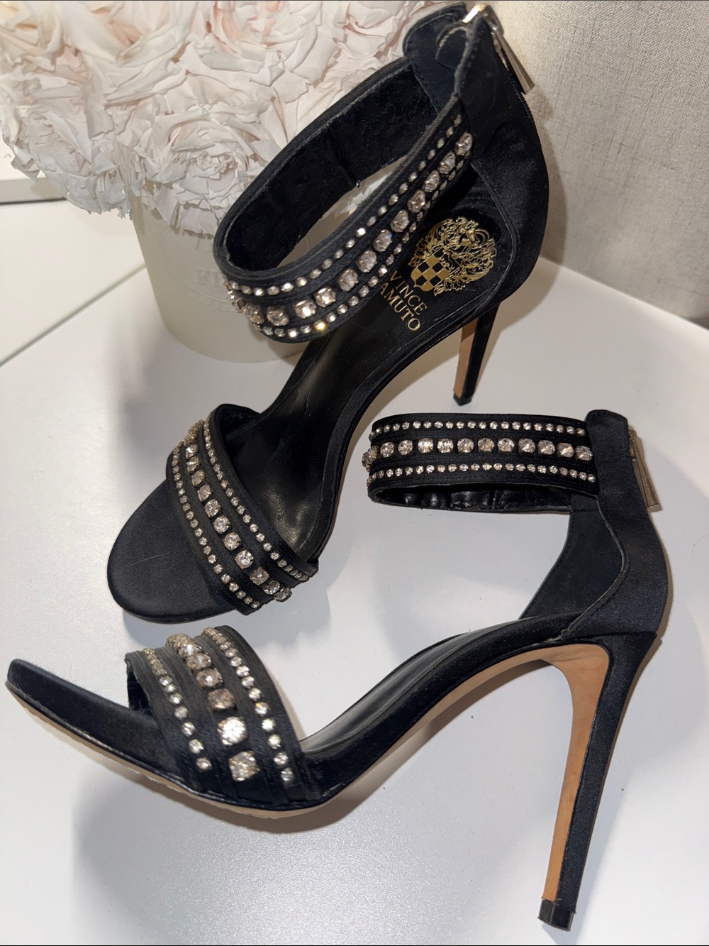 Vince Camuto Crystal Studded Sandals